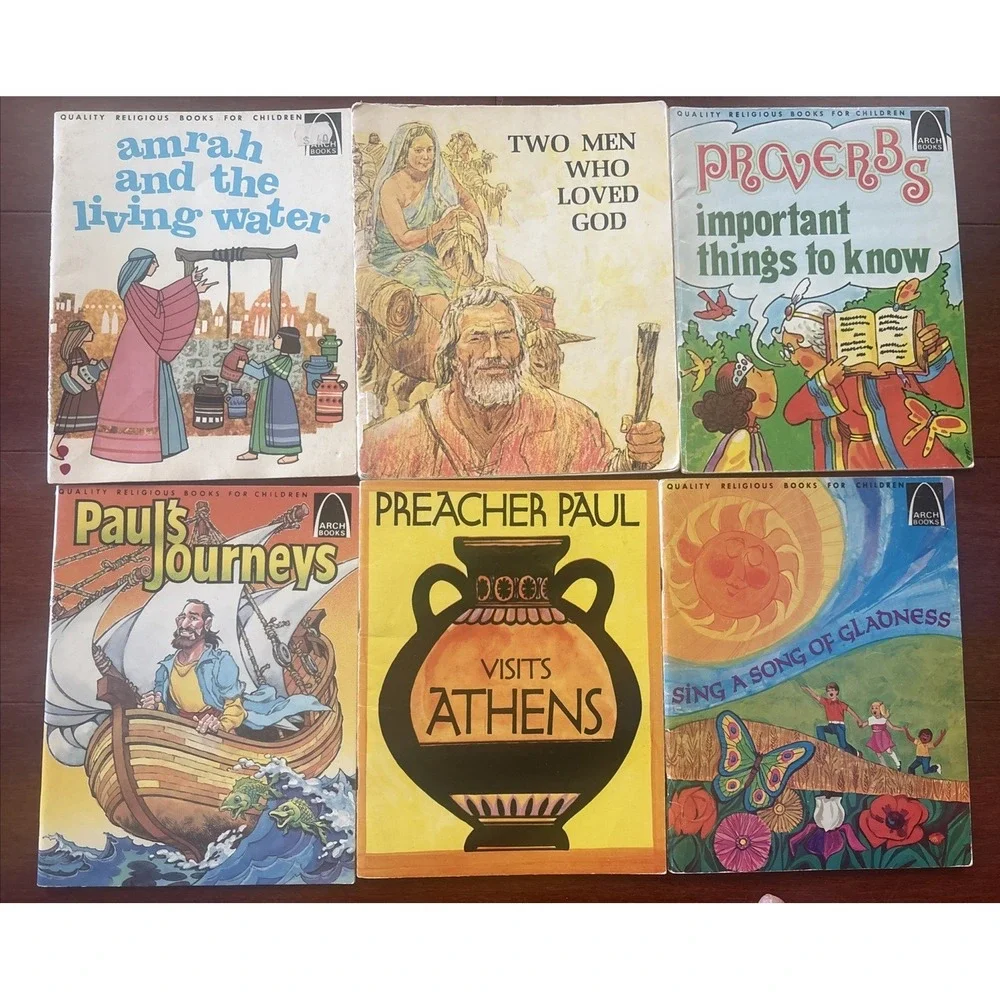 Vintage Huge Lot of 66 Arch Books Quality Religious Books For Children Bible 70s